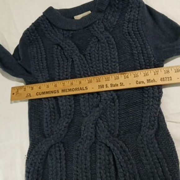 Joan Vass Small Navy Chunky-Cable-Knit Long-Sleeved Sweater Wool Blend - Picture 11 of 14